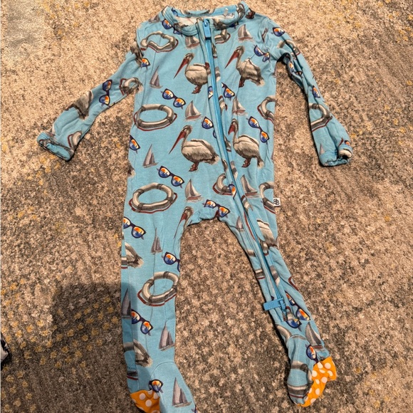 Cozy Critters Kids Footie Pajamas - Blue and Black - Picture 7 of 7